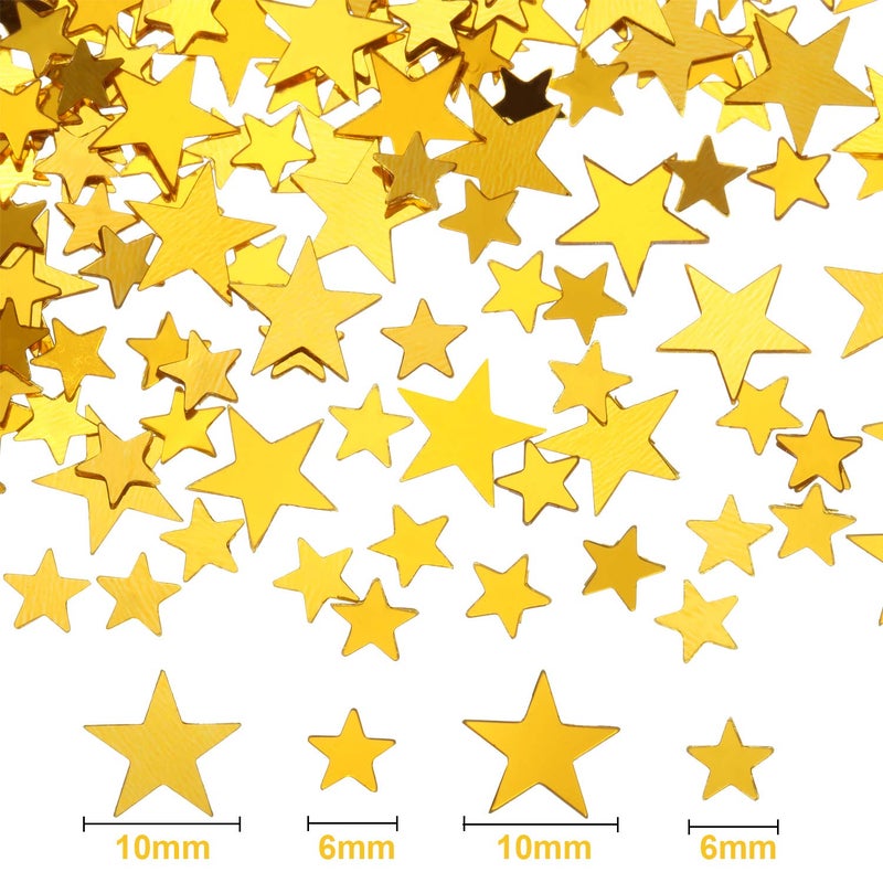 Hestya 60g Star Confetti Glitter Table Confetti Metallic Foil Stars for Christmas Party Wedding Festival Decorations(Gold,10mm and 6mm) - Image 2